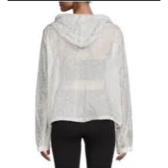 Good American Size Medium /2 Icy Leopard Windbreaker White Hoodie Jacket Beltbag - Picture 3 of 8